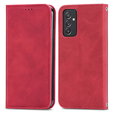 Leather Case Stands Flip Cover Holder S04D for Samsung Galaxy A82 5G Red