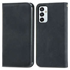 Leather Case Stands Flip Cover Holder S04D for Samsung Galaxy F23 5G Black