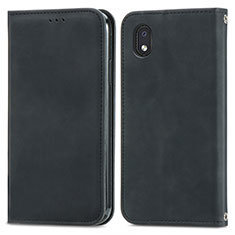 Leather Case Stands Flip Cover Holder S04D for Samsung Galaxy M01 Core Black