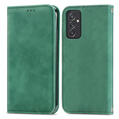 Leather Case Stands Flip Cover Holder S04D for Samsung Galaxy M14 5G Green