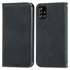 Leather Case Stands Flip Cover Holder S04D for Samsung Galaxy M40S Black