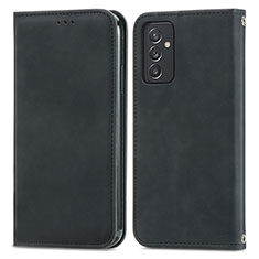 Leather Case Stands Flip Cover Holder S04D for Samsung Galaxy M54 5G Black