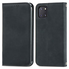 Leather Case Stands Flip Cover Holder S04D for Samsung Galaxy M60s Black