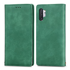 Leather Case Stands Flip Cover Holder S04D for Samsung Galaxy Note 10 Plus 5G Green