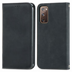 Leather Case Stands Flip Cover Holder S04D for Samsung Galaxy S20 FE (2022) 5G Black