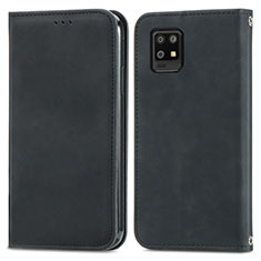 Leather Case Stands Flip Cover Holder S04D for Sharp Aquos Zero6 Black