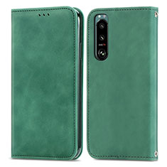 Leather Case Stands Flip Cover Holder S04D for Sony Xperia 5 III SO-53B Green