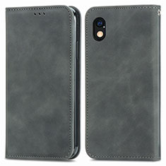 Leather Case Stands Flip Cover Holder S04D for Sony Xperia Ace III SOG08 Gray