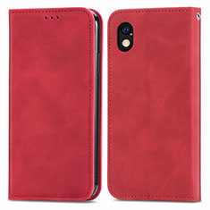 Leather Case Stands Flip Cover Holder S04D for Sony Xperia Ace III SOG08 Red