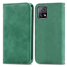 Leather Case Stands Flip Cover Holder S04D for Vivo iQOO U3 5G Green