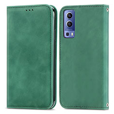 Leather Case Stands Flip Cover Holder S04D for Vivo iQOO Z3 5G Green