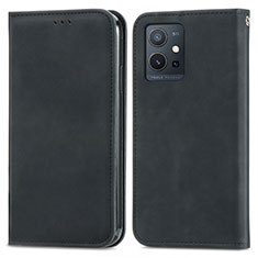 Leather Case Stands Flip Cover Holder S04D for Vivo iQOO Z6 5G Black