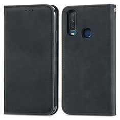 Leather Case Stands Flip Cover Holder S04D for Vivo Y11 Black