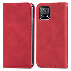 Leather Case Stands Flip Cover Holder S04D for Vivo Y31s 5G Red