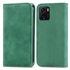 Leather Case Stands Flip Cover Holder S04D for Vivo Y32t Green