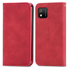 Leather Case Stands Flip Cover Holder S04D for Wiko Y52 Red