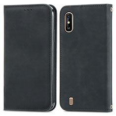 Leather Case Stands Flip Cover Holder S04D for Wiko Y81 Black