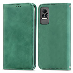 Leather Case Stands Flip Cover Holder S04D for Xiaomi Civi 1S 5G Green