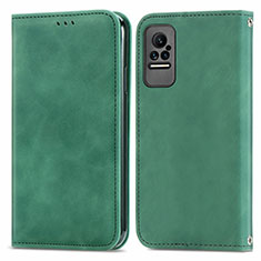 Leather Case Stands Flip Cover Holder S04D for Xiaomi Civi 5G Green