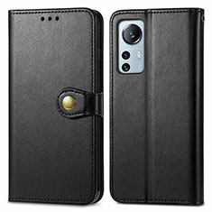 Leather Case Stands Flip Cover Holder S04D for Xiaomi Mi 12 5G Black