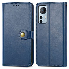 Leather Case Stands Flip Cover Holder S04D for Xiaomi Mi 12 5G Blue