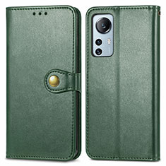 Leather Case Stands Flip Cover Holder S04D for Xiaomi Mi 12 5G Green