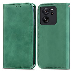 Leather Case Stands Flip Cover Holder S04D for Xiaomi Mi 13T Pro 5G Green