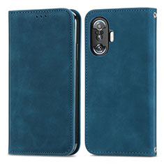 Leather Case Stands Flip Cover Holder S04D for Xiaomi Poco F3 GT 5G Blue