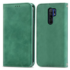 Leather Case Stands Flip Cover Holder S04D for Xiaomi Poco M2 Green