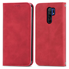 Leather Case Stands Flip Cover Holder S04D for Xiaomi Poco M2 Red