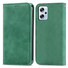 Leather Case Stands Flip Cover Holder S04D for Xiaomi Poco X4 GT 5G Green