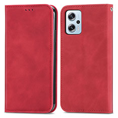 Leather Case Stands Flip Cover Holder S04D for Xiaomi Poco X4 GT 5G Red