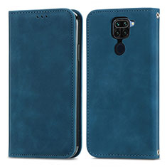 Leather Case Stands Flip Cover Holder S04D for Xiaomi Redmi 10X 4G Blue