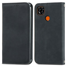 Leather Case Stands Flip Cover Holder S04D for Xiaomi Redmi 9C Black