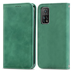 Leather Case Stands Flip Cover Holder S04D for Xiaomi Redmi K30S 5G Green