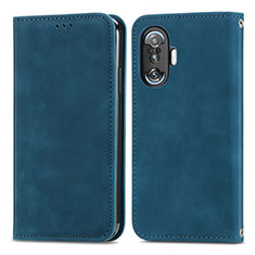 Leather Case Stands Flip Cover Holder S04D for Xiaomi Redmi K40 Gaming 5G Blue