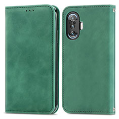 Leather Case Stands Flip Cover Holder S04D for Xiaomi Redmi K40 Gaming 5G Green