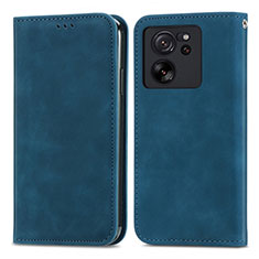 Leather Case Stands Flip Cover Holder S04D for Xiaomi Redmi K60 Ultra 5G Blue