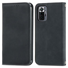 Leather Case Stands Flip Cover Holder S04D for Xiaomi Redmi Note 10 Pro Max Black