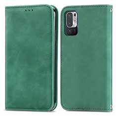 Leather Case Stands Flip Cover Holder S04D for Xiaomi Redmi Note 11 SE 5G Green
