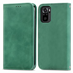 Leather Case Stands Flip Cover Holder S04D for Xiaomi Redmi Note 11 SE India 4G Green