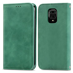 Leather Case Stands Flip Cover Holder S04D for Xiaomi Redmi Note 9 Pro Max Green