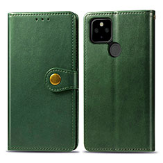 Leather Case Stands Flip Cover Holder S05D for Google Pixel 4a 5G Green