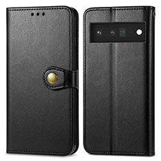 Leather Case Stands Flip Cover Holder S05D for Google Pixel 6 Pro 5G Black