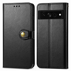 Leather Case Stands Flip Cover Holder S05D for Google Pixel 7 Pro 5G Black