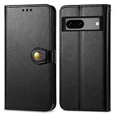 Leather Case Stands Flip Cover Holder S05D for Google Pixel 7a 5G Black