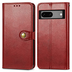 Leather Case Stands Flip Cover Holder S05D for Google Pixel 7a 5G Red