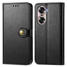 Leather Case Stands Flip Cover Holder S05D for Huawei Honor 60 5G Black