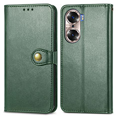 Leather Case Stands Flip Cover Holder S05D for Huawei Honor 60 Pro 5G Green