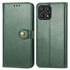 Leather Case Stands Flip Cover Holder S05D for Huawei Honor X30i Green